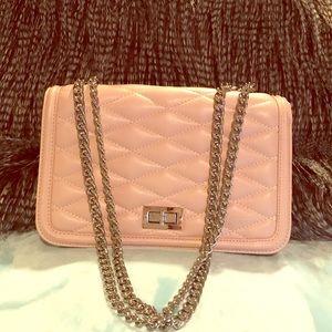 Express purse.Silver hardware .nude w/ pink tones